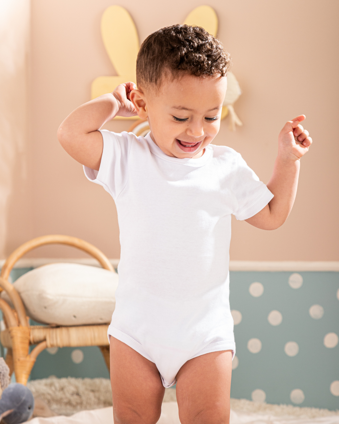 Plain half sleeve baby jumpsuit