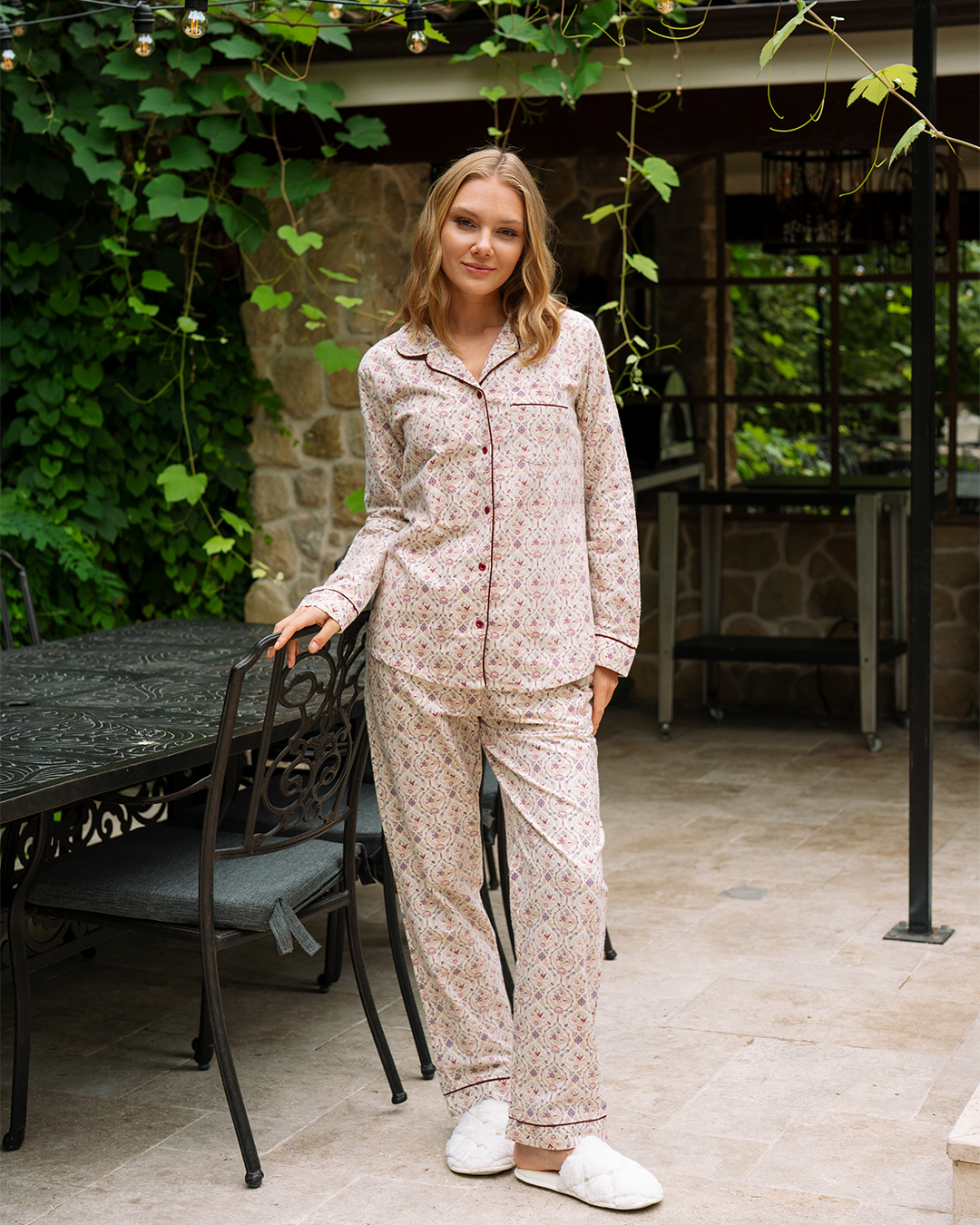 Andalusian art button Up pajamas