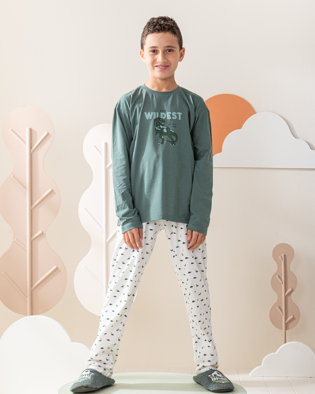 The Wildest Dinosaur Boys' Long Sleeve Pajamas