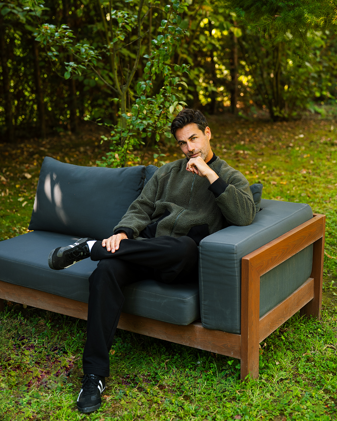 Long Sleeve Pajama with Pocket Made of Pant Fabric and Straight Pants