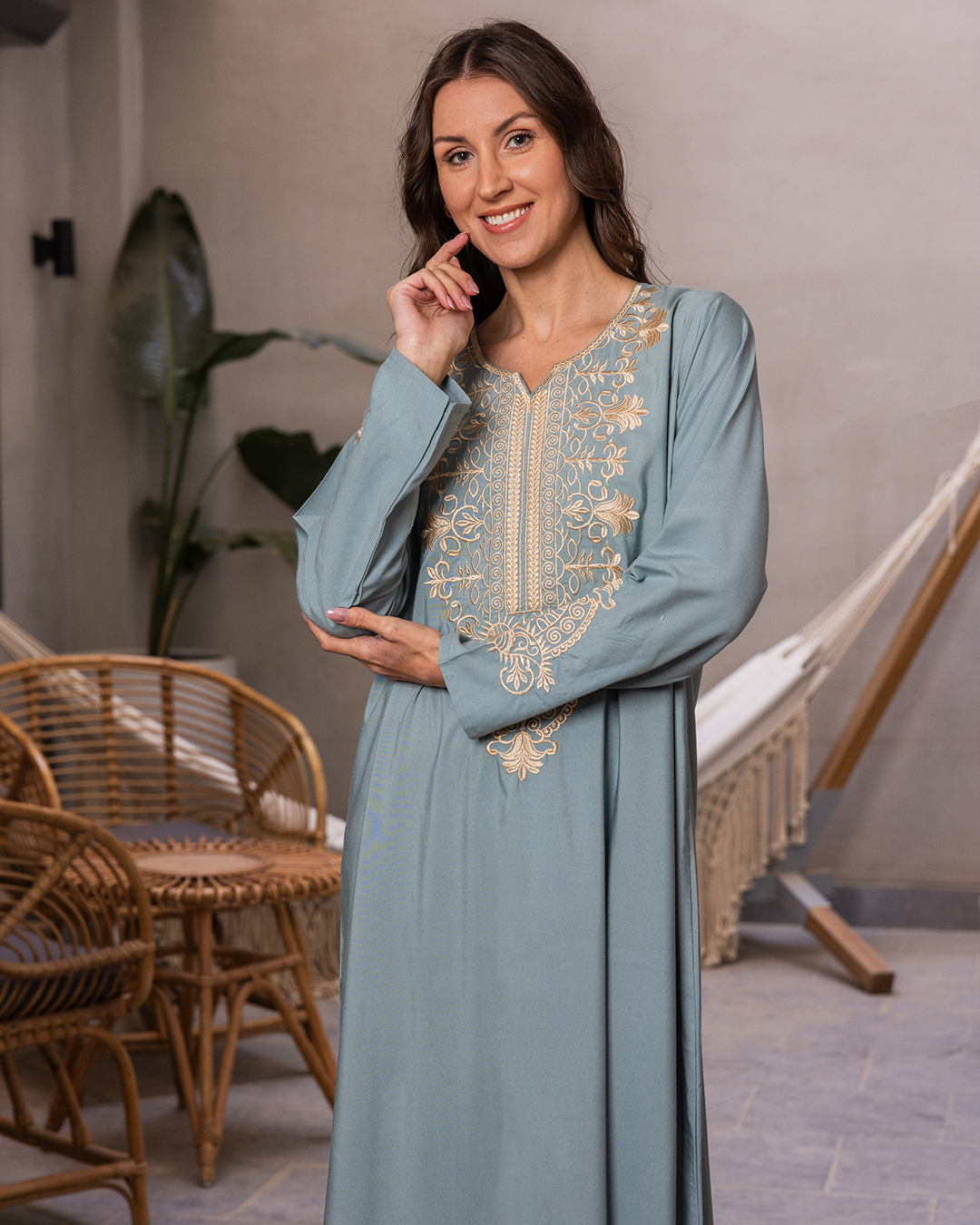 2 plain embroidered dacron shirt with sleeves