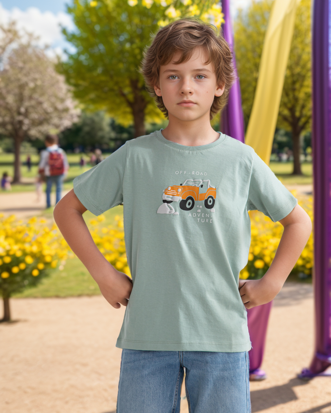 Off road Truck Boys' half sleeve T-shirt