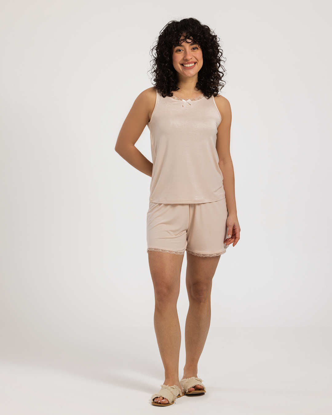 Lace Viscose Lycra Short Pajama in Summer Breeze