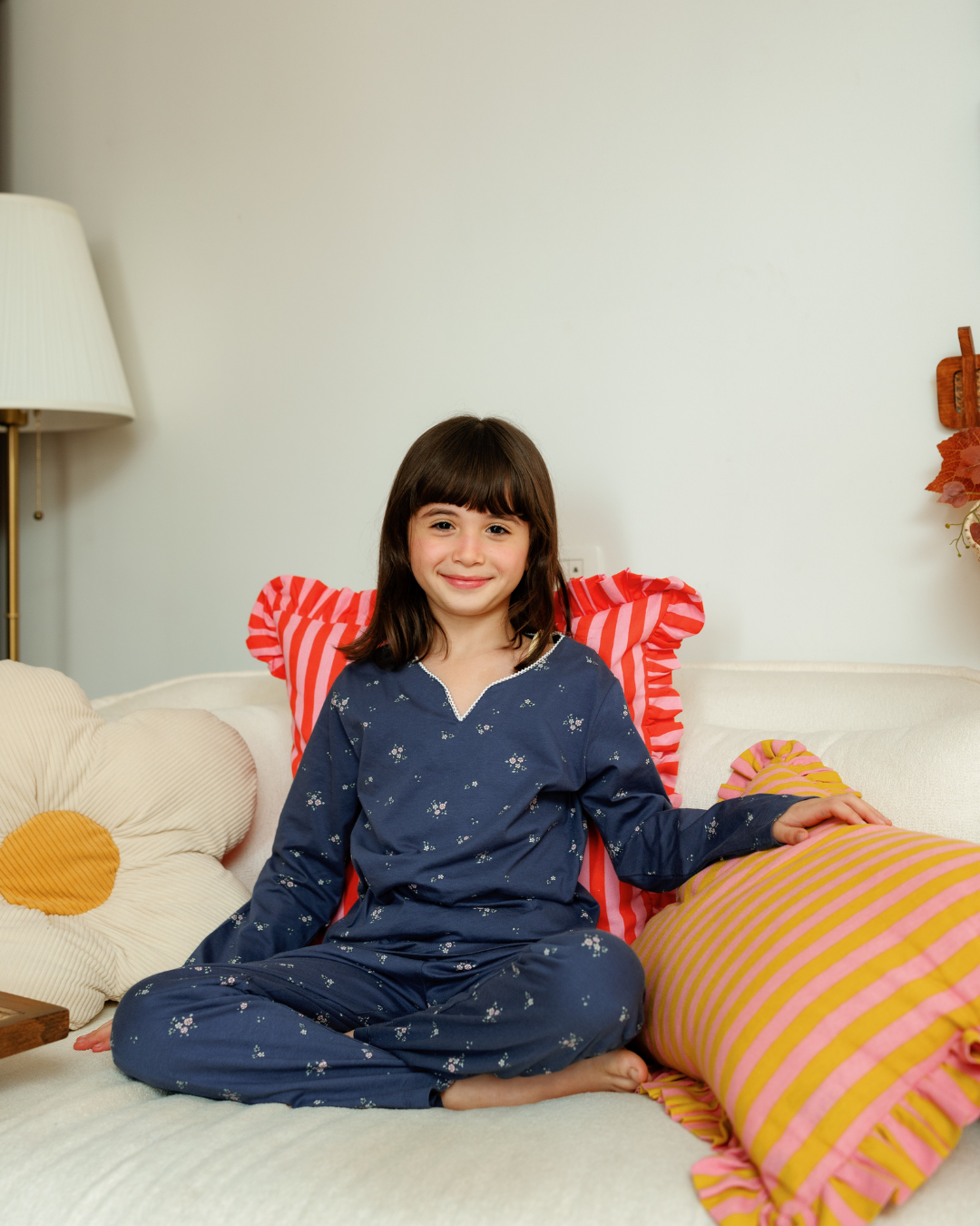 Spring Flower Sleeve Girls' Pajamas