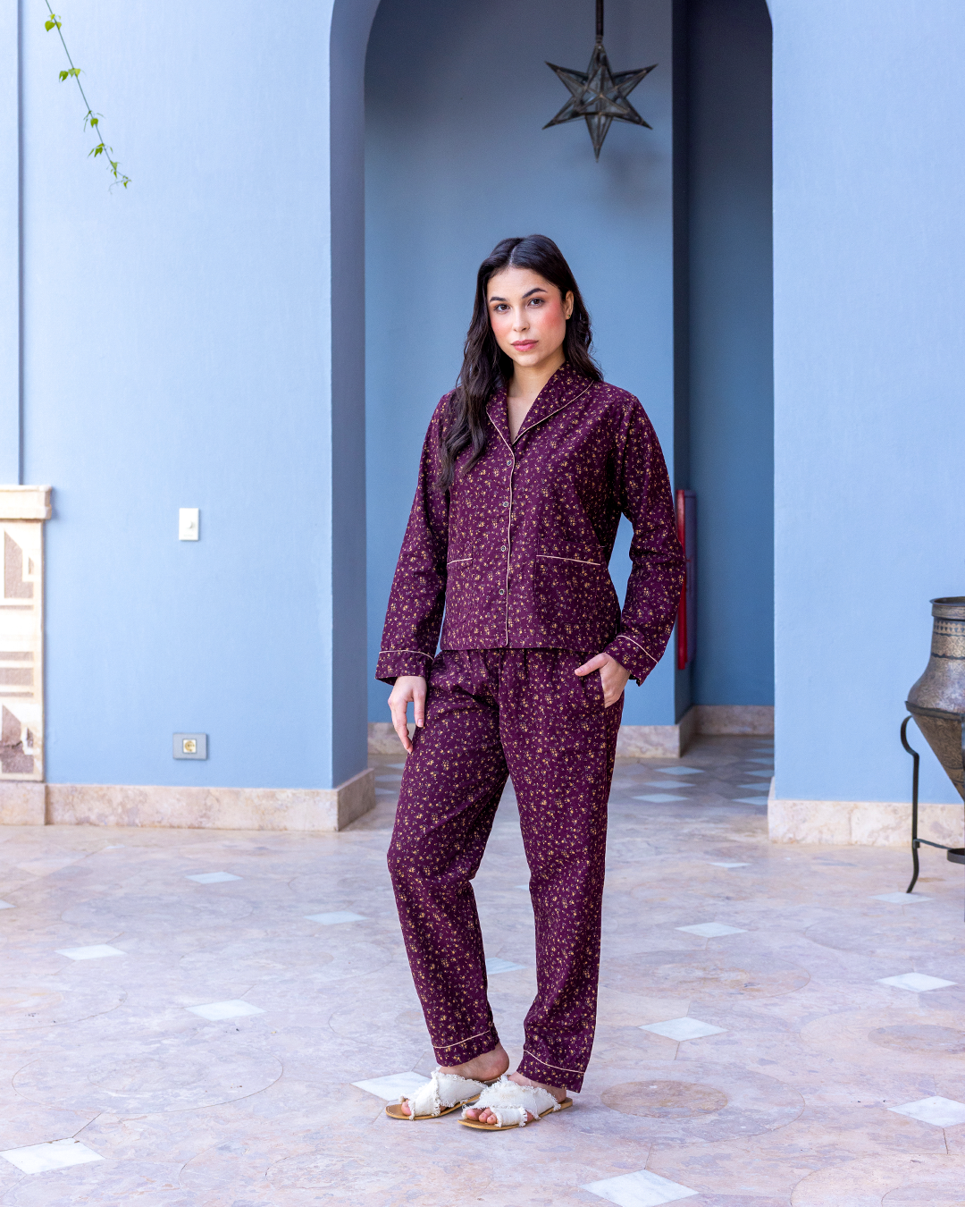 Vintage Garden Women's Buttoned Pajamas