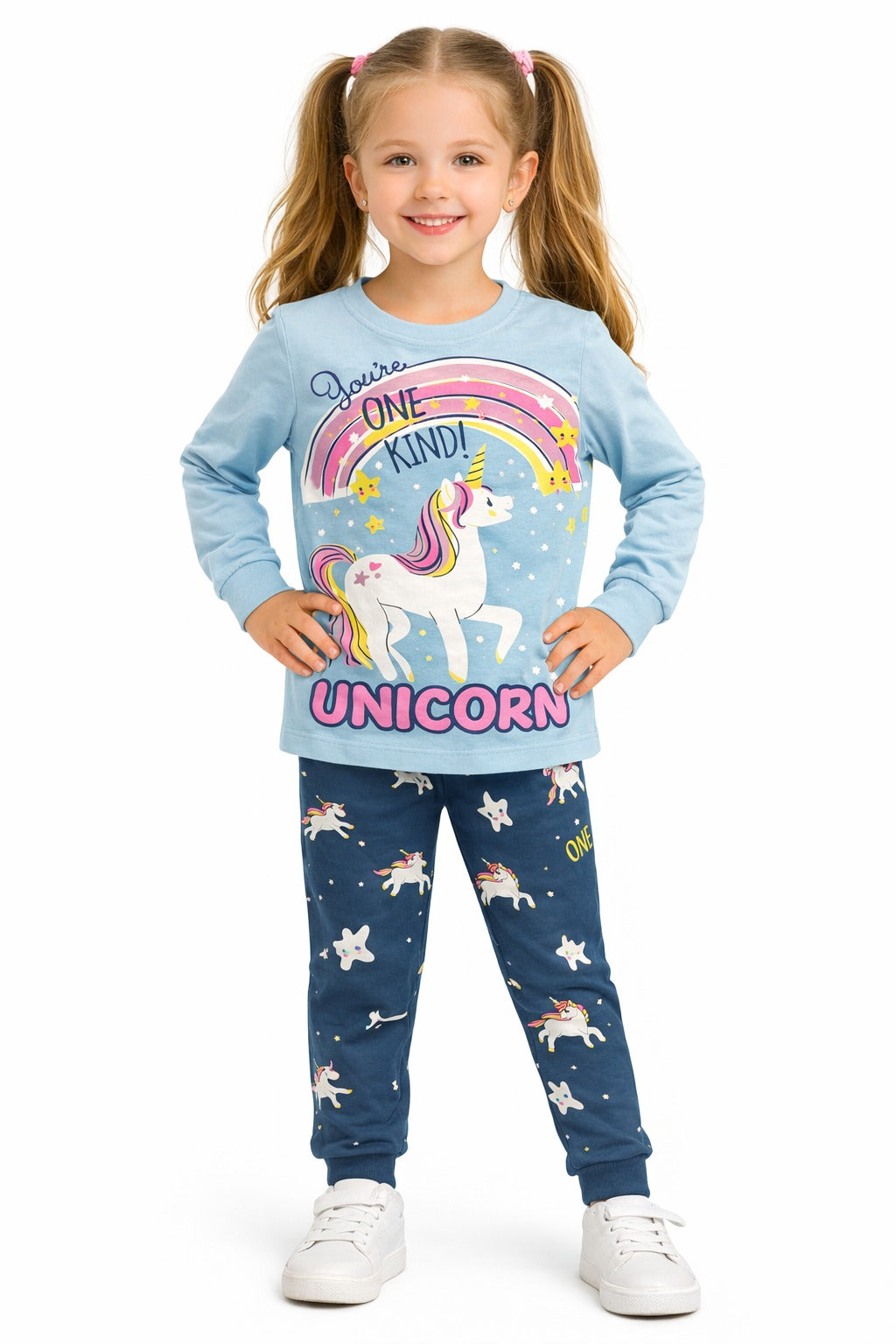 طقم وسط بناتي خريفي قطن