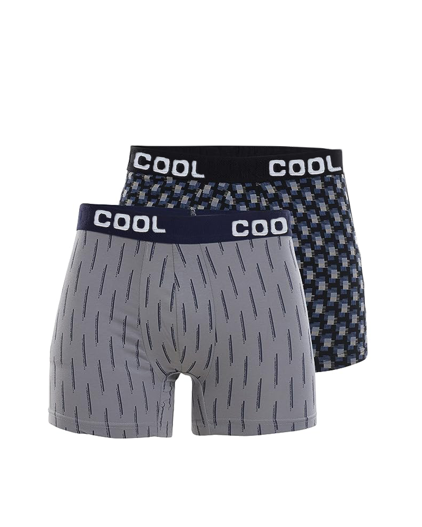 Men's lycra printed long boxer