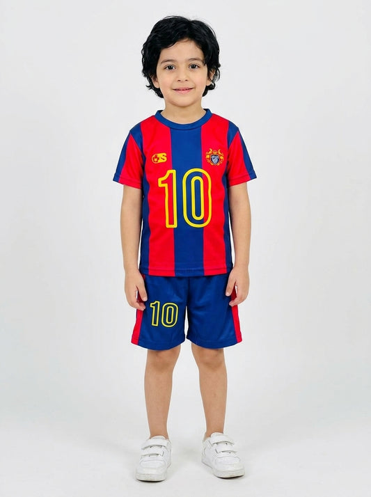 بجامة شورت وسط ولادي برشلونة - Cotton House Kids Wear