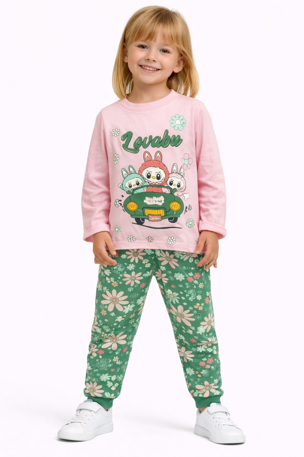 طقم وسط بناتي خريفي قطن