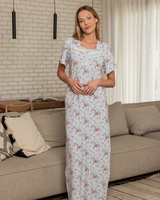 Mikey Lycra Square Neck Shirt with Guipure and Mard 1/2 Sleeve