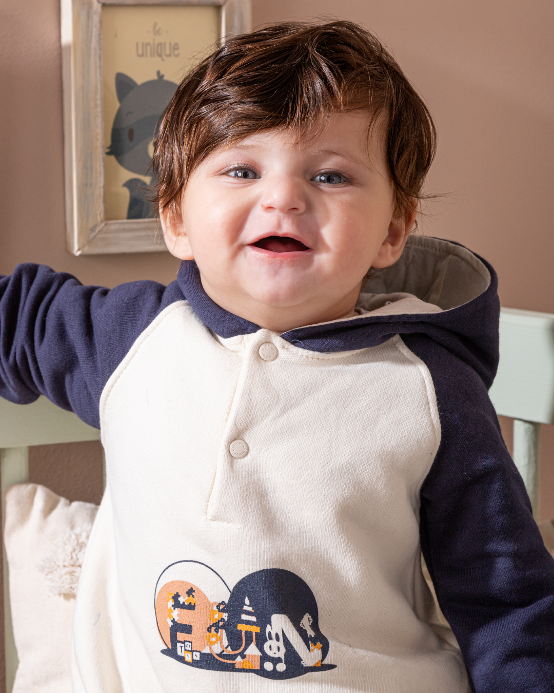 Fun Toys Baby Romper with Printed Hood