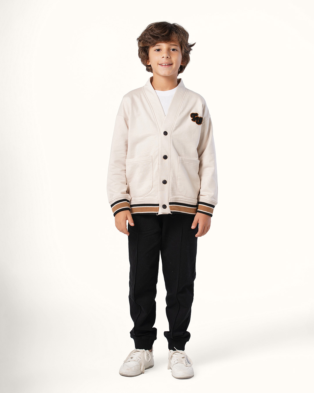 Modern style boys' set with snap buttons
