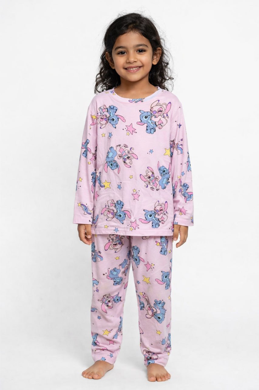 بيجامه قطن وسط بناتي