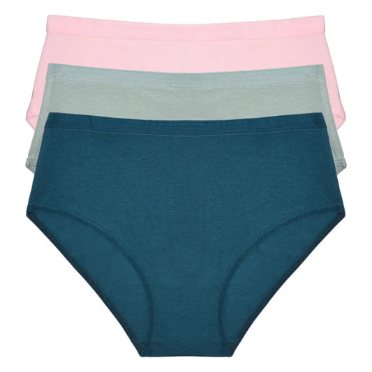 Plain women's pack 3 pieces viscose midrise