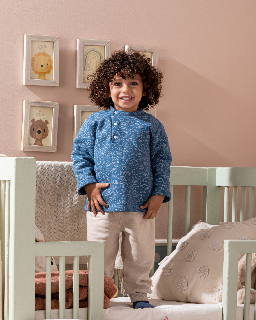 Break the rules baby boys pajamas with sleeves and printed pants