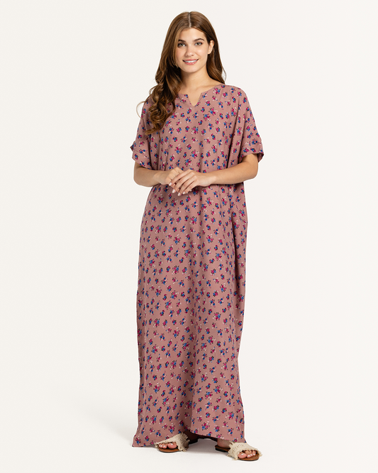 Chemise and viscose fleurie in my long hair 64