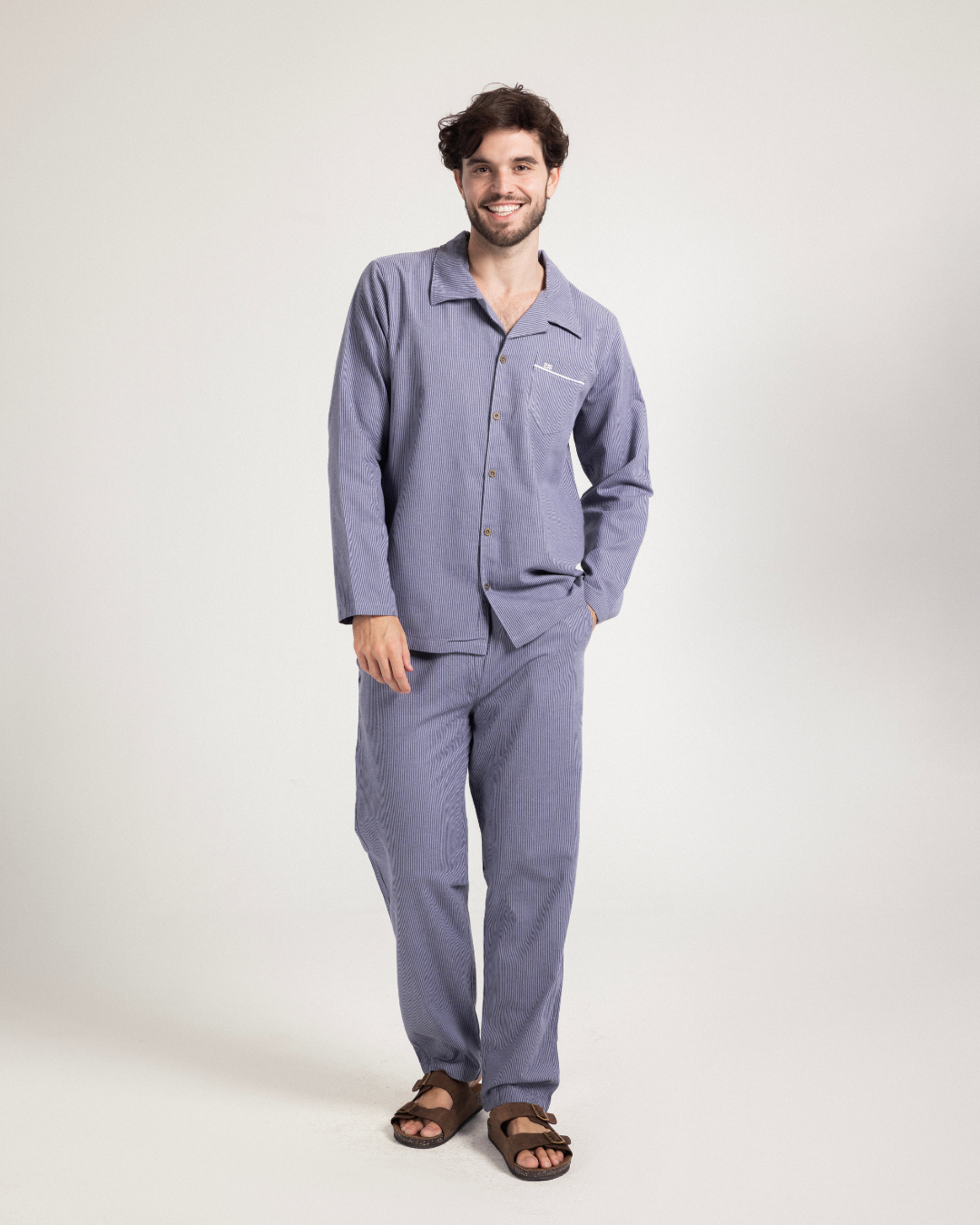 Button up pajama woven Stripes