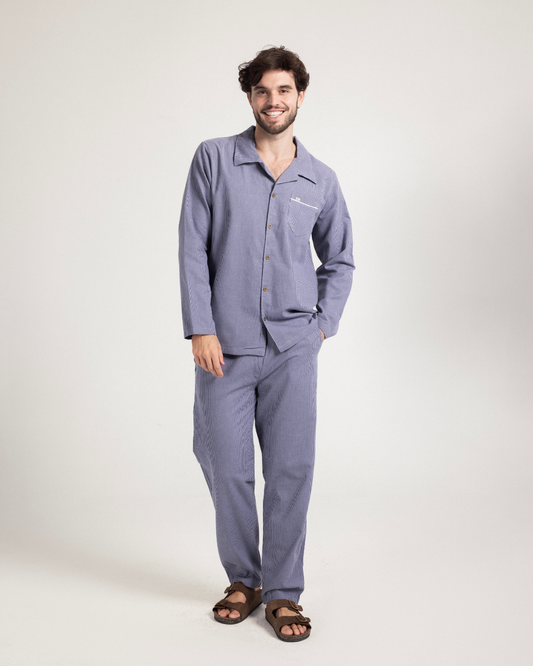 Button up pajama woven Stripes