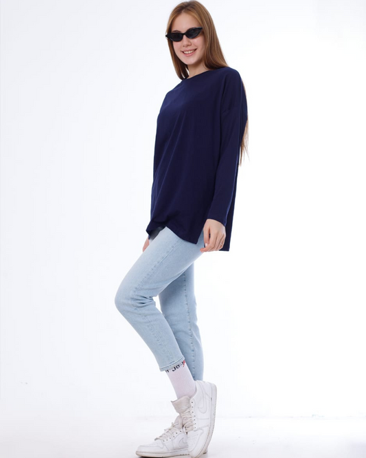 Women's plain cotton oversize T-shirt