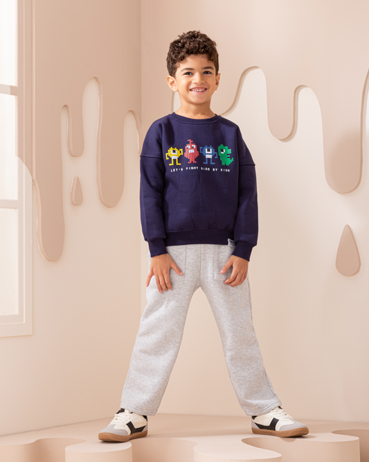 Let's Fight side by side Boys' long sleeve pajamas