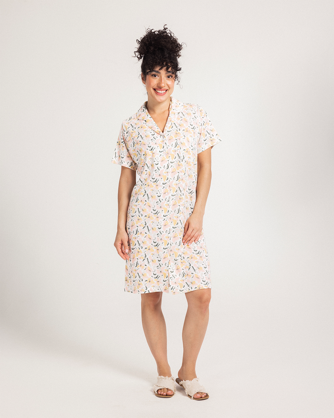 Women Nightshirt Colorful Flowers