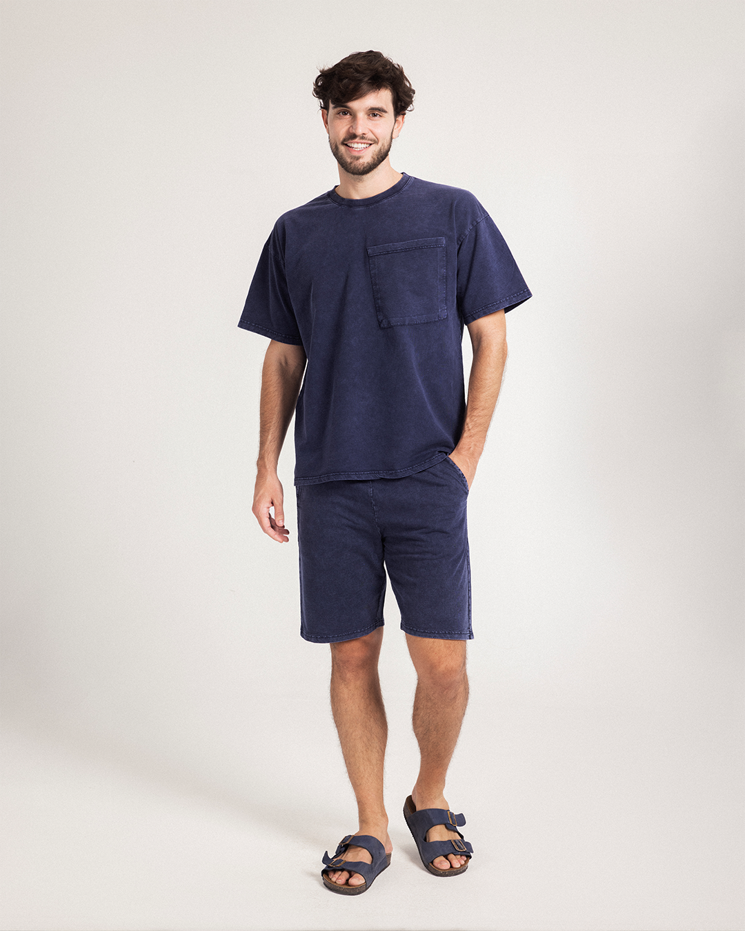 Summer Milton Short Set with Short Sleeves and Large Pocket