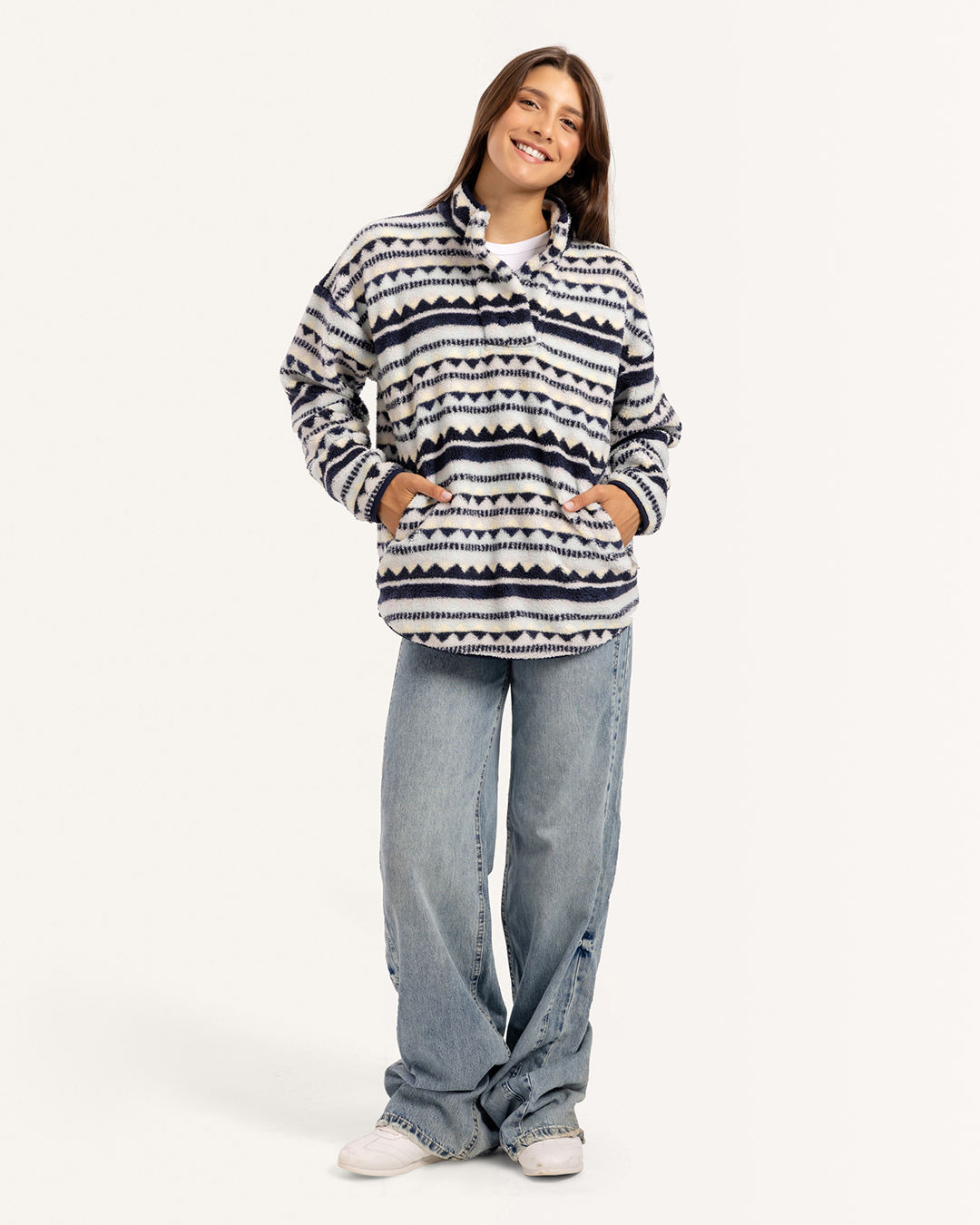 Geometric Turtleneck Jacket