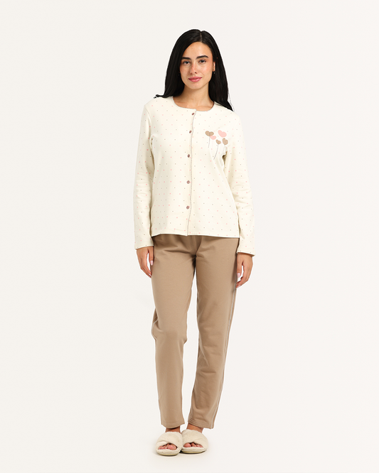 Pajama women petits boutons coeur