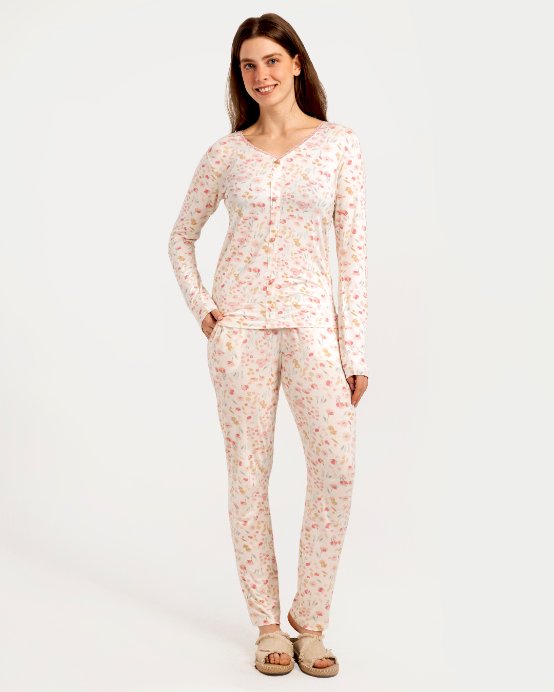 Women's Long Sleeve Spring Flowers Pajamas