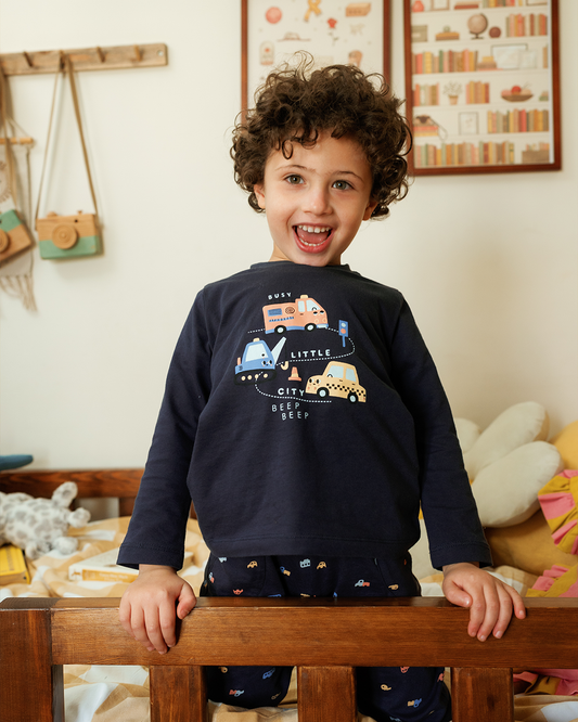 Boys' Pajamas with Fast Cars Sleeves