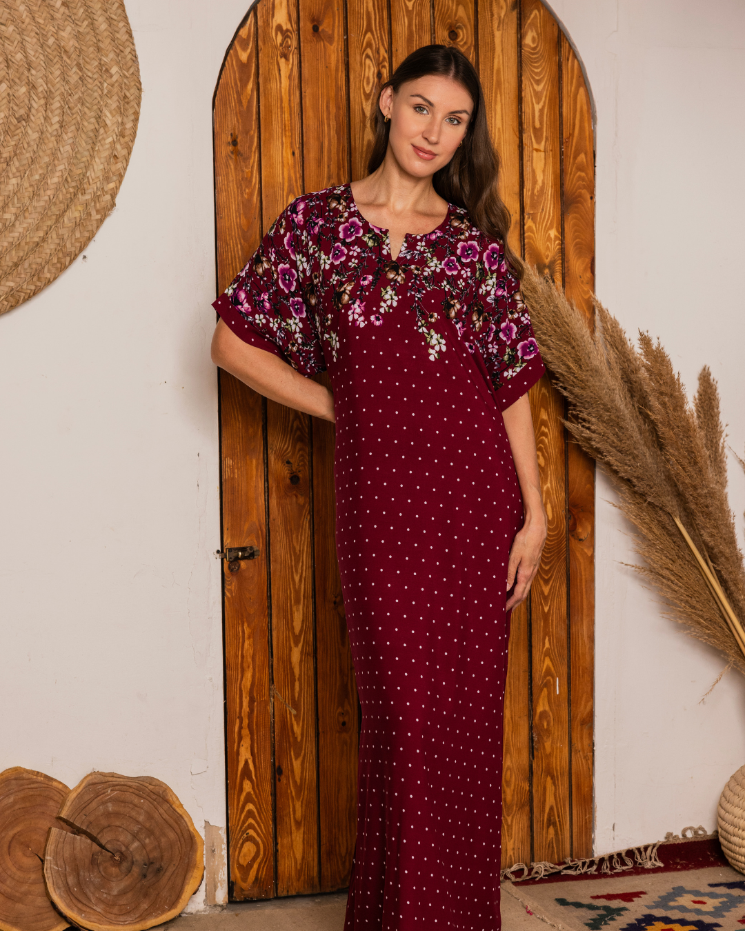 140 Polka dot half sleeve viscose shirt