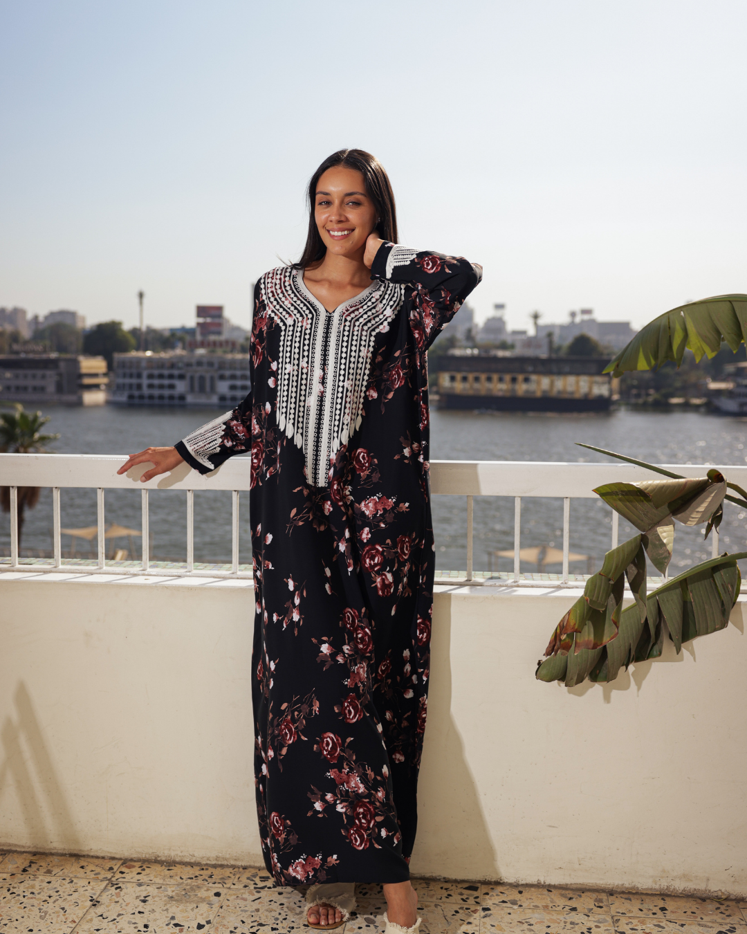 18 Viscose shirt with embroidered patterned sleeves