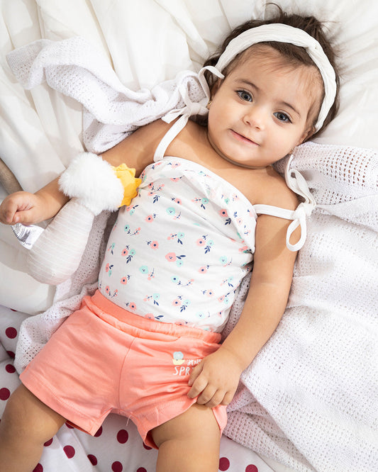 SPRING Girls' set with bow tie shorts