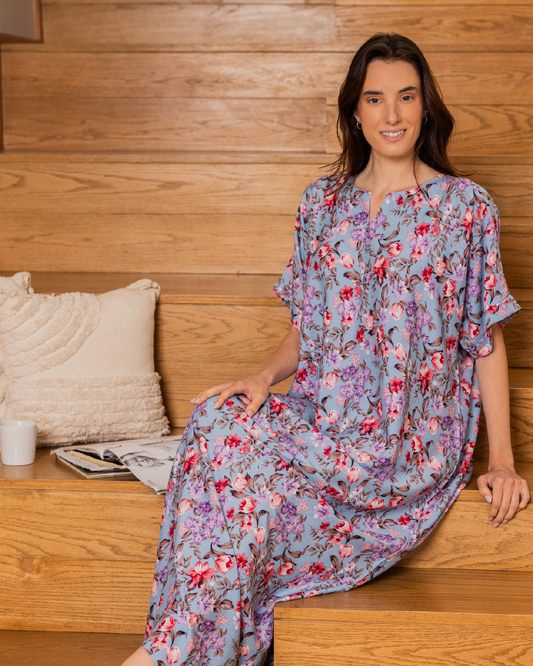 137 Floral half-sleeve viscose shirt