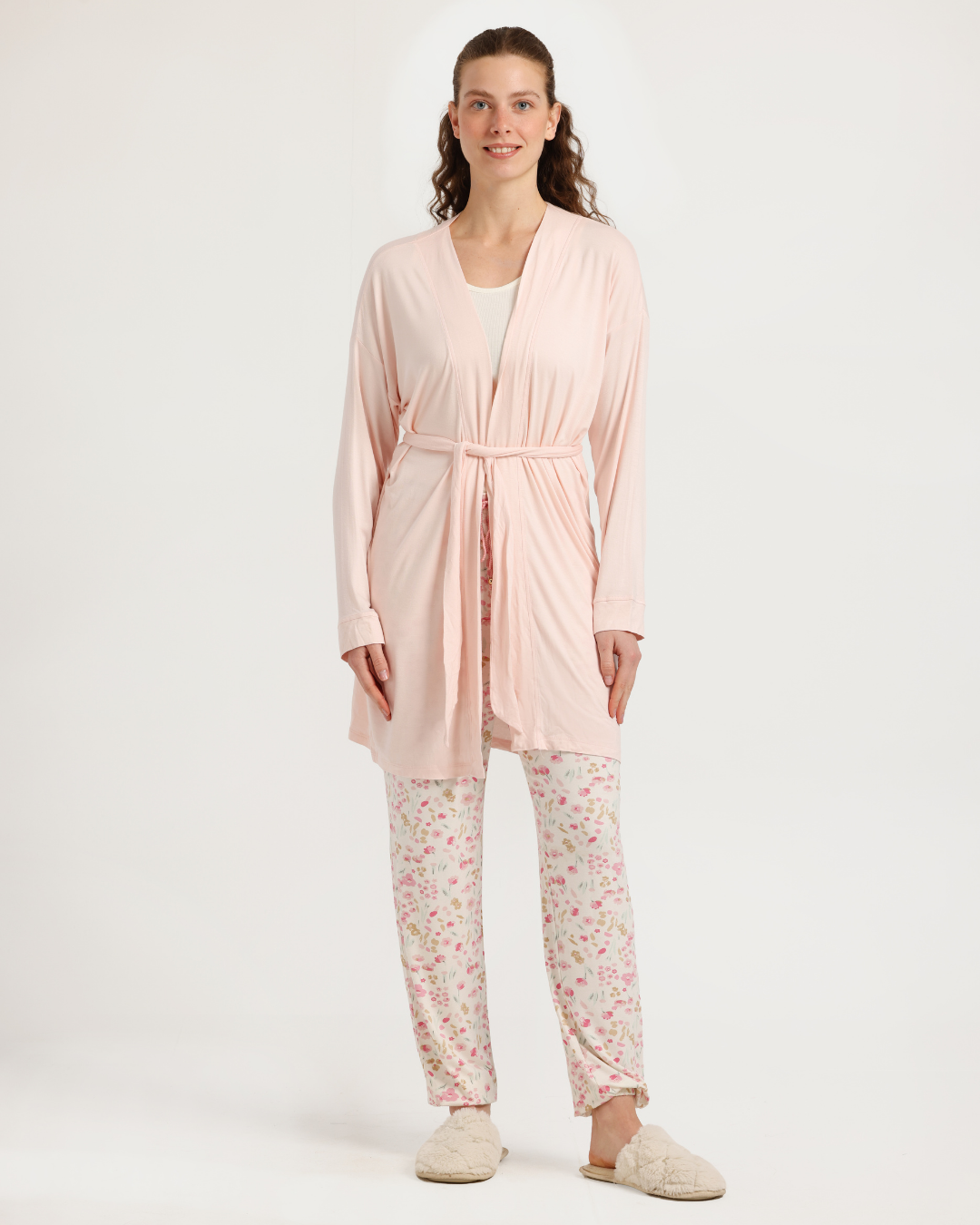 Women's Pajama Set 3 Pieces Spring Flowers