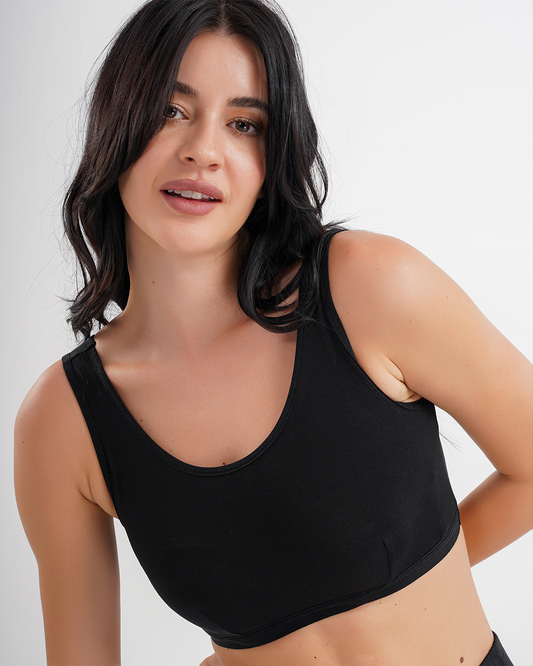 2S soft bra, plain, wide strap