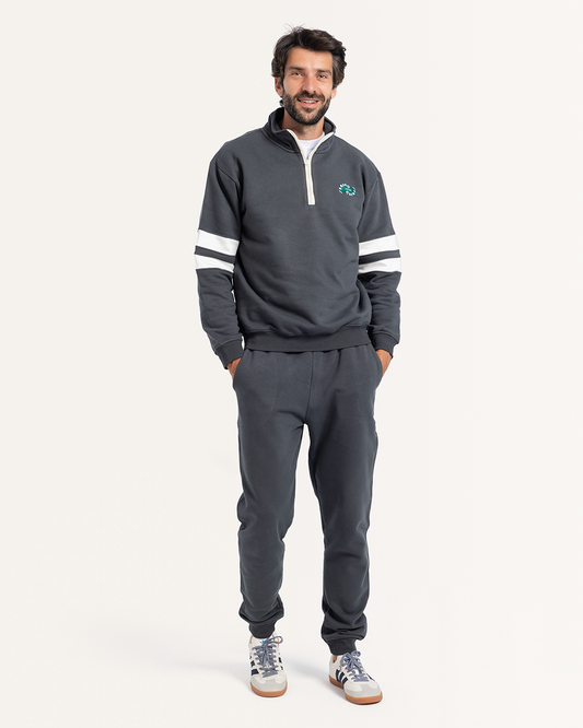 High-neck Men's Outwear Set with zipper