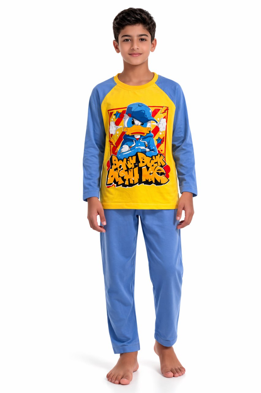 بيجامه قطن خريفي محير اولادي