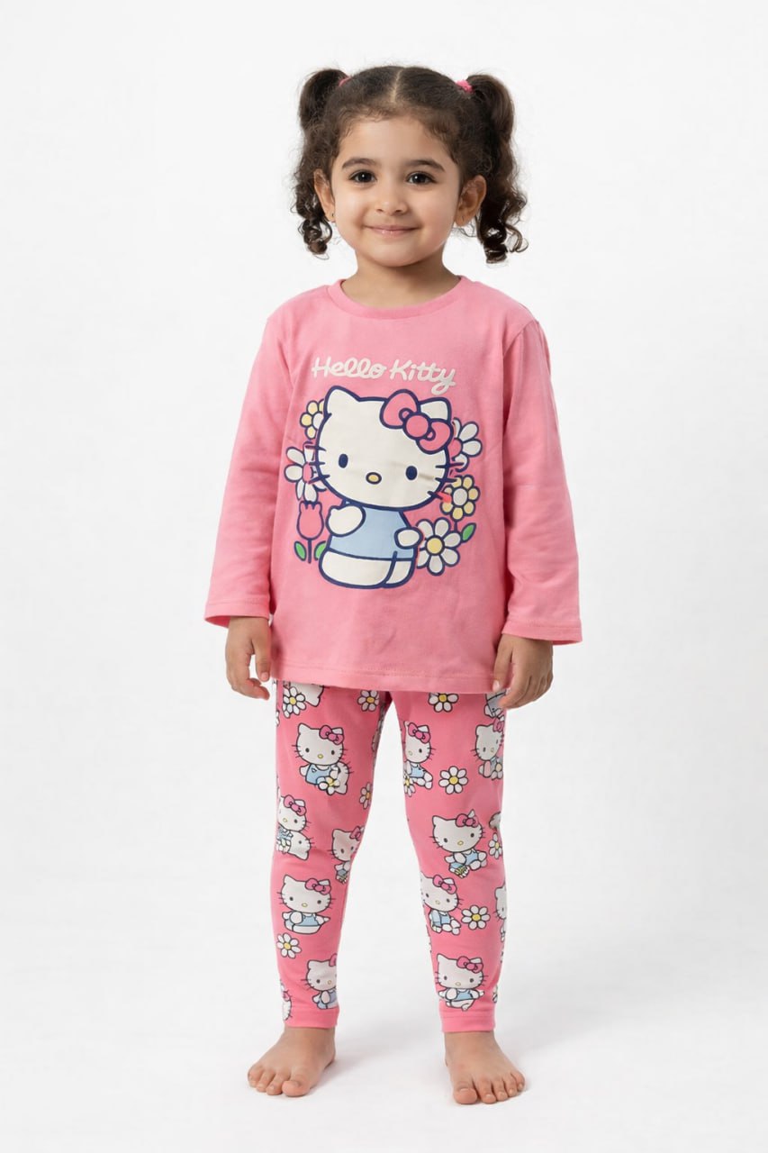 بيجامه قطن وسط بناتي