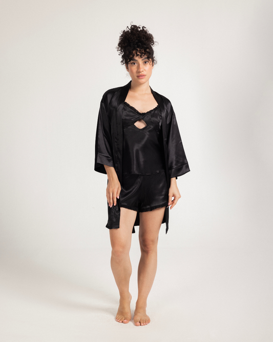 Robe Satin Half Sleeve