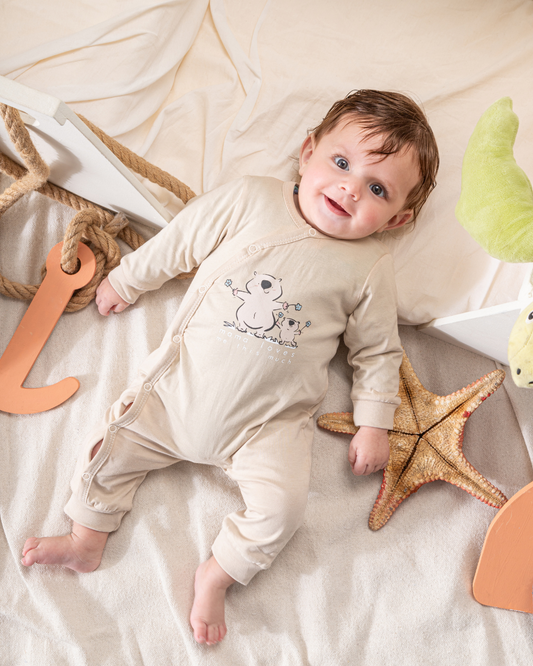 mom and baby hedgehog newborn jumpsuit
