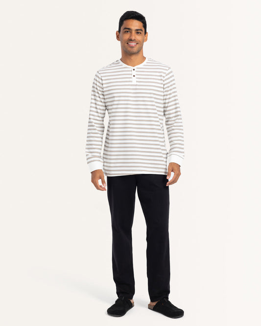 Striped vibes men's pajamas with sleeves and pants