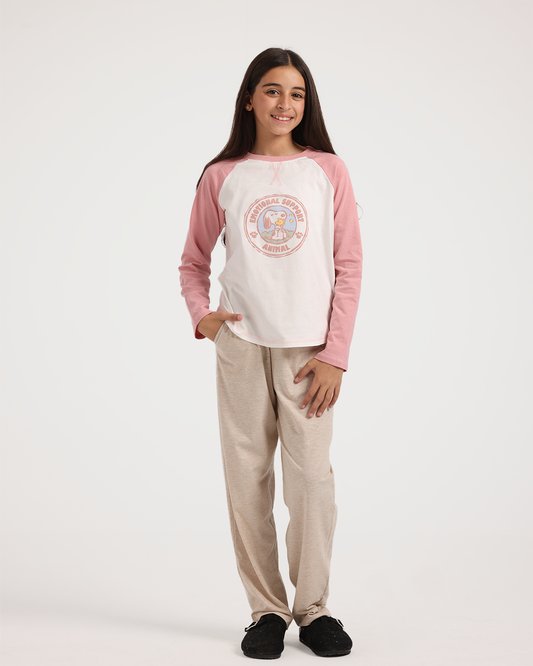 بيجاما بكم رجلان بنطلون قطن