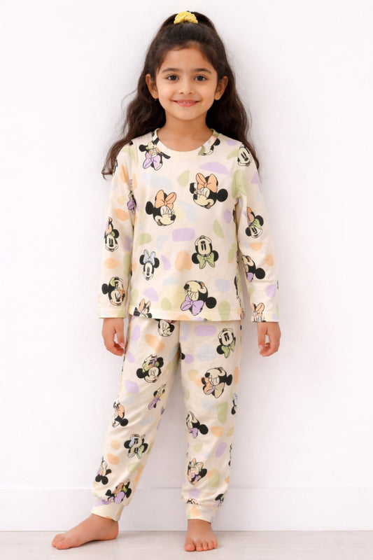 بيجامه قطن وسط بناتي