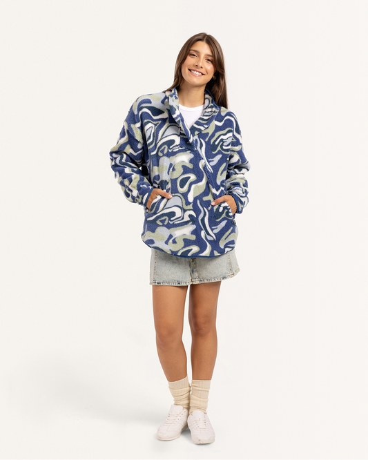 Swirly Earth High Neck Jacket