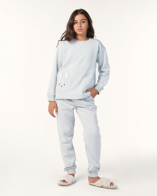 PYJAMA MES Filles Avec Un Lapin De Poch