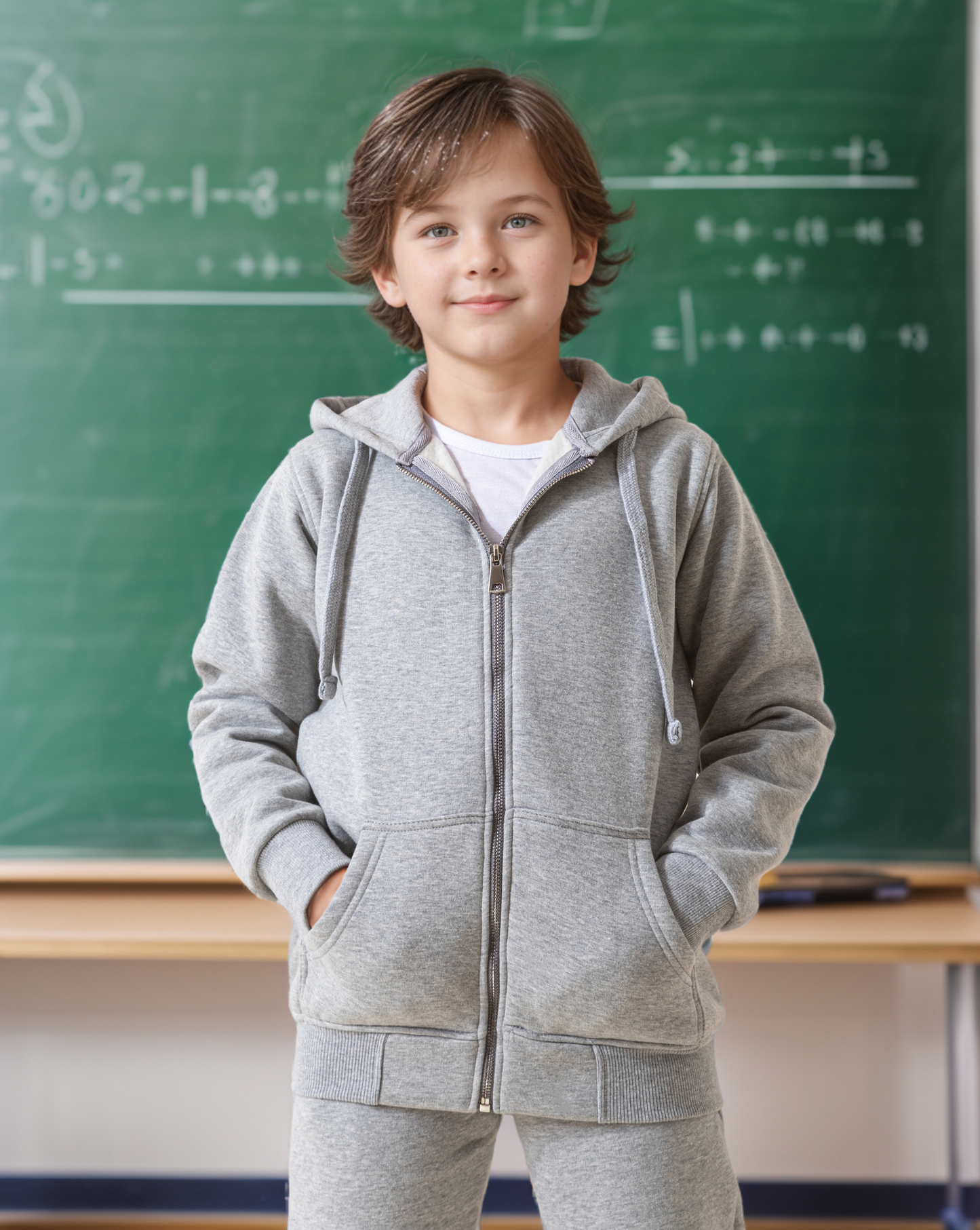 Sweatshirt with a zip and a cabochon 2S