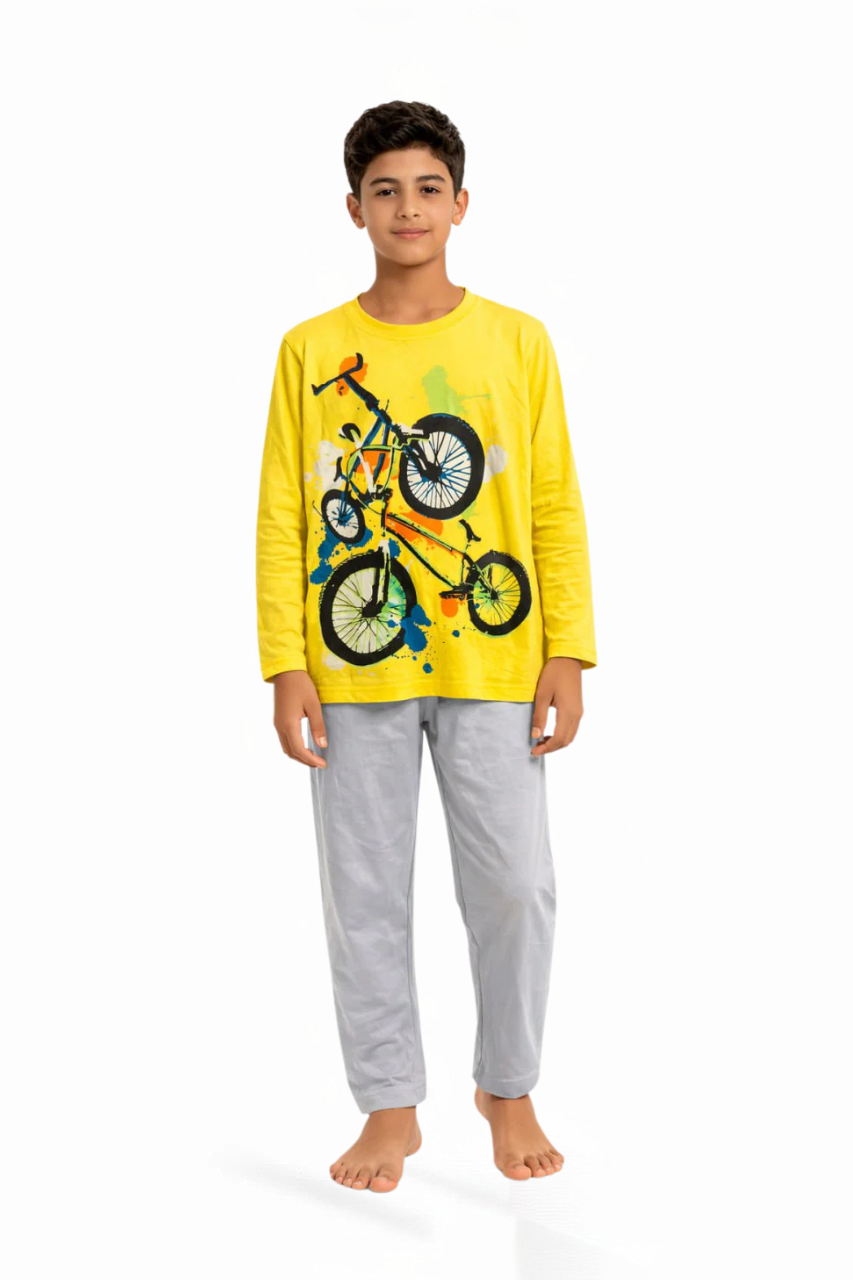 بيجامه قطن خريفي محير اولادي