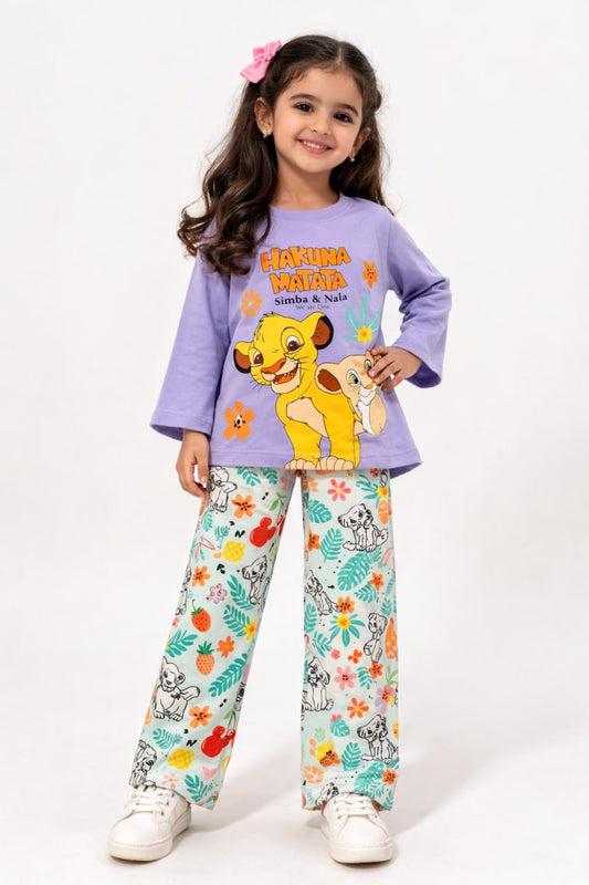 بيجامه قطن وسط بناتي