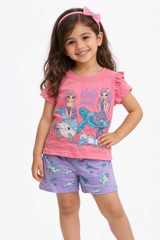 بيجامه صيفي وسط بناتي